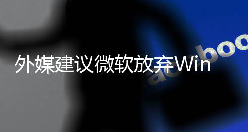 了 直接做个统吧别修新系建议放弃外媒微软